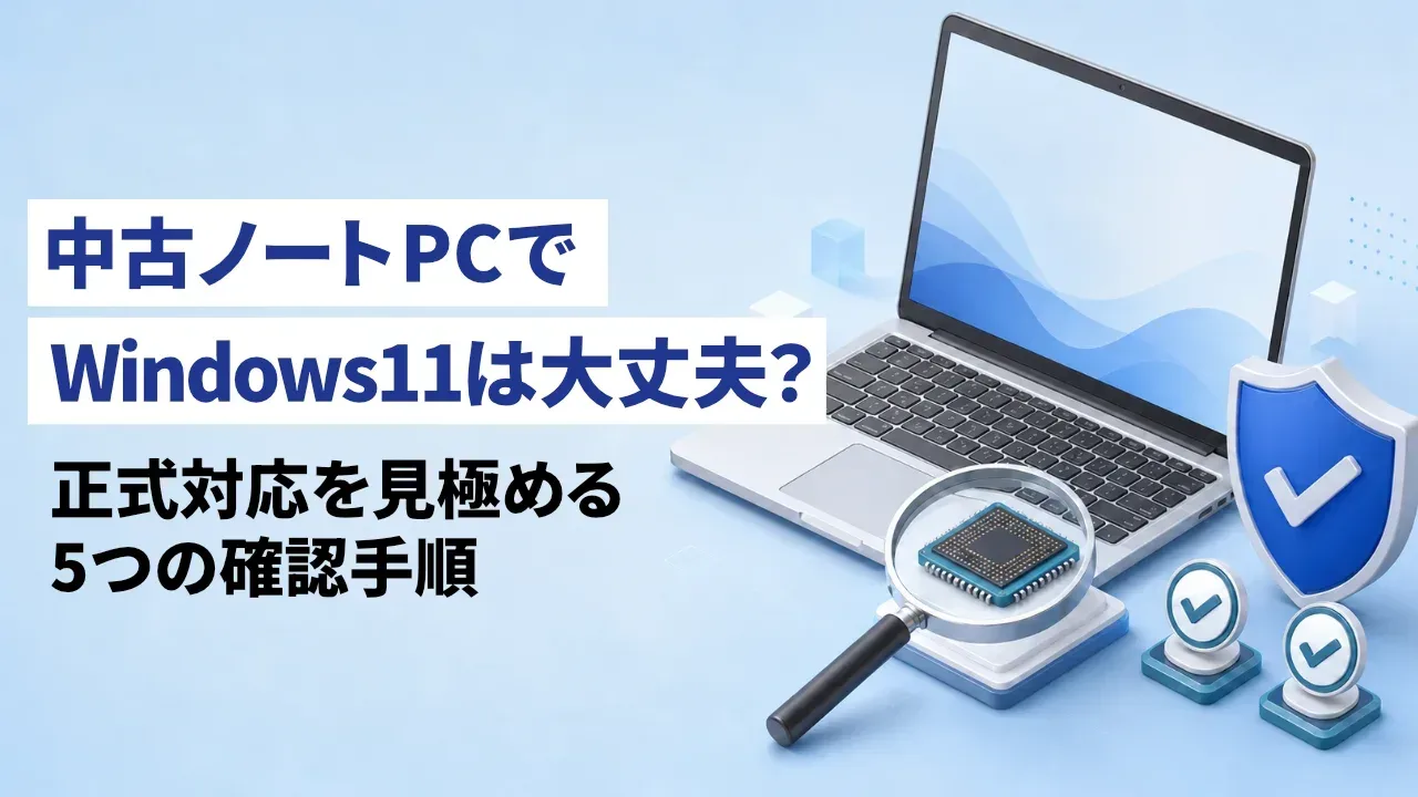 中古ノートPCでWindows 11は大丈夫？正式対応を見極める5つの確認手順